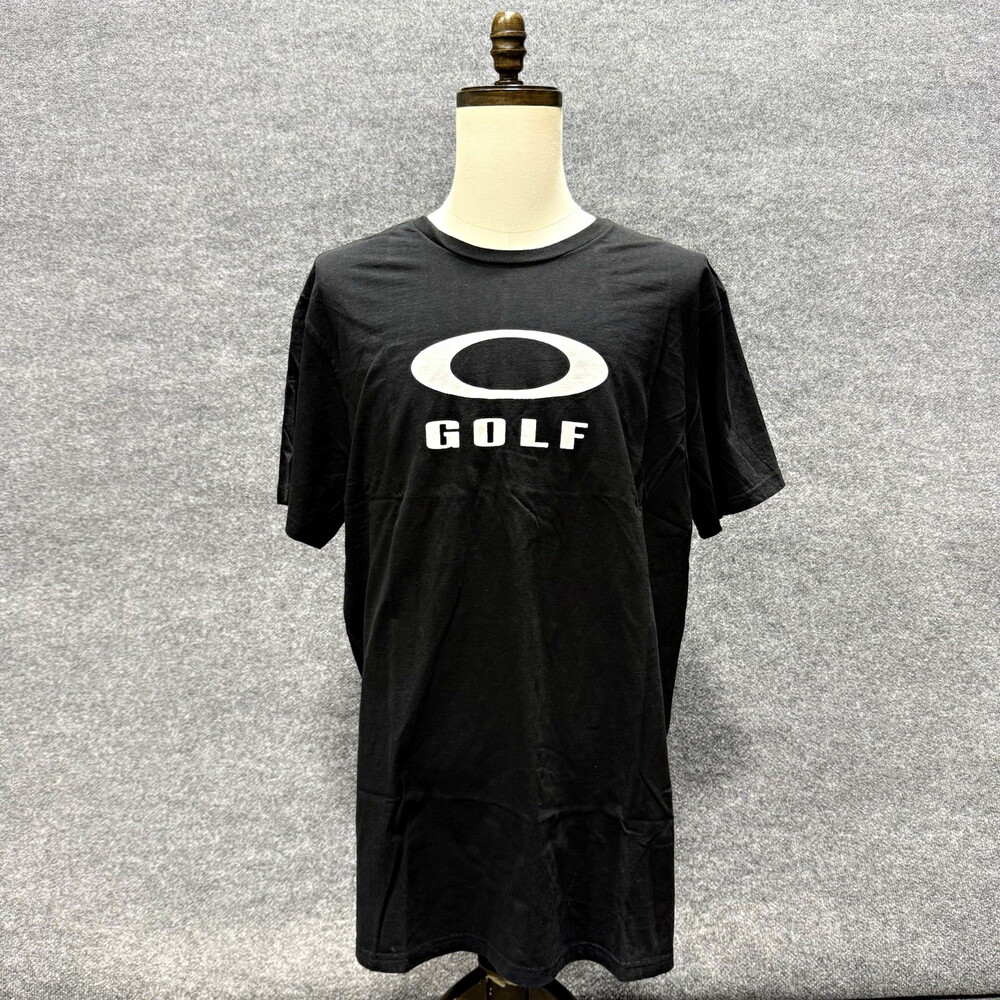 Oakley Golf T Shirt Mens XXL Black White O Logo Regular Fit Short Sleeve Tee